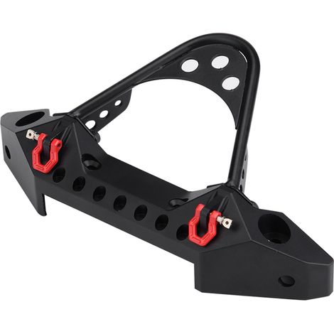 Pare-chocs avant en métal avec 2 feux LED pour voiture RC tout-terrain Traxxas TRX‑4 à l'échelle 1/10 (noir) (1/5)