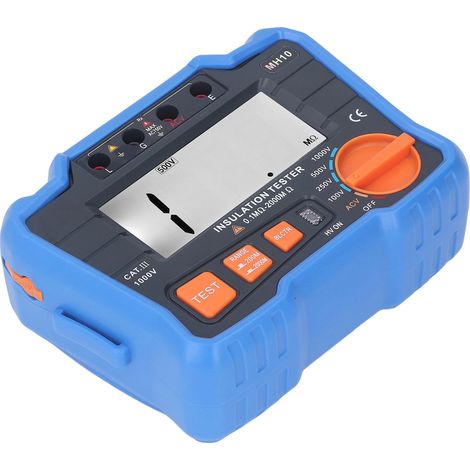 MH10 Mégohmmètre numérique ANENG, ohmmètre haute précision pour mesure de résistance d'isolation électrique, testeur électronique sans pile, bleu. (1/5)