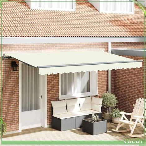 Auvent rétractable - FAF7291712447525 - Crème - Polyester & Aluminium - 400 x 200 cm (1/4)