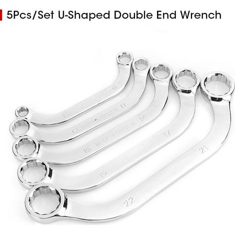 Clé Torx double extrémité type C pour réparation automobile (2020), clé multifonctionnelle en acier 45 à double usage en forme de U, clé à douille à douze pans, ensemble d'outils professionnels (5 piè (1/5)
