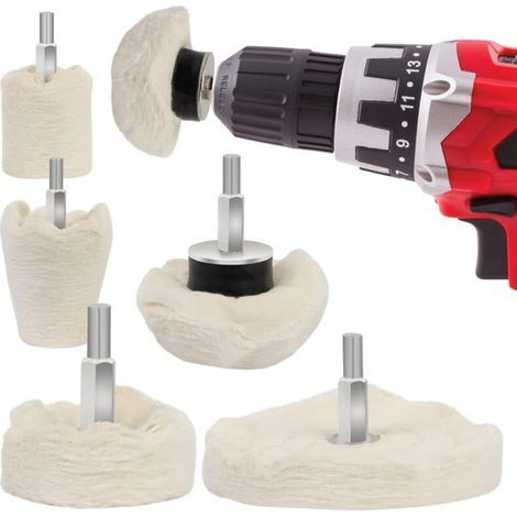 Pad Polissage Perceuse 6PCS - Disques de Polissage pour les Projets en Métal, Aluminium, Acier Inoxydable, Chrome, Verre et Bricolage - 6 Pièces (1/4)