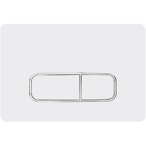 Plaque de commande de toilette, compatible avec Geberit Sigma, UP300 et UP320, avec double rinçage équipé d'un ensemble de leviers de chasse et de cadre d'installation, dimensions 243 × 164mm (blanc)