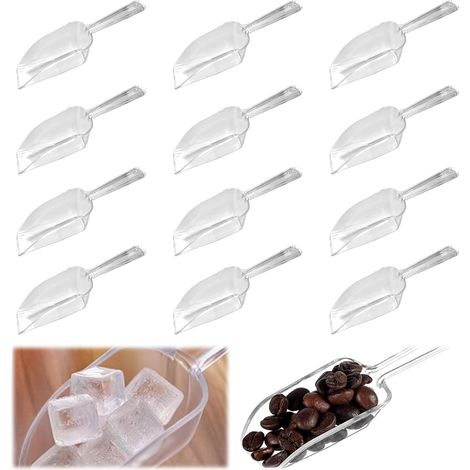 Pelles de Cuisine en Plastique Transparent, Pelles à Glace Transparentes Réutilisables, Petite Pelle à Farine, pour Bonbons Glace Café et Thé (1/5)