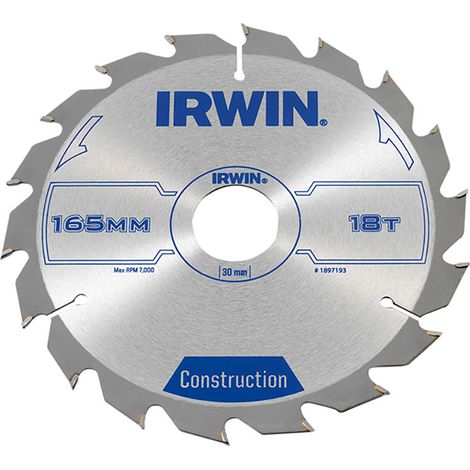 Construction Circular Saw Blade 165 x 30mm x 18T ATB