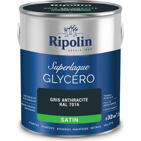 Laque glycéro gris anthracite RAL 7016 satin - RIPOLIN - 2 L (1/5)