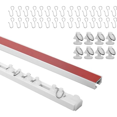 Tringle à rideaux autocollante de 3 mètres, sans perçage, utilisable au plafond et au mur, compatible avec la maison, le bureau et la caravane. (1/5)