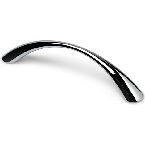 Asa de zamak con acabado cromo brillo, dimensiones:151x20x33mm y entrepuntos:128mm -
