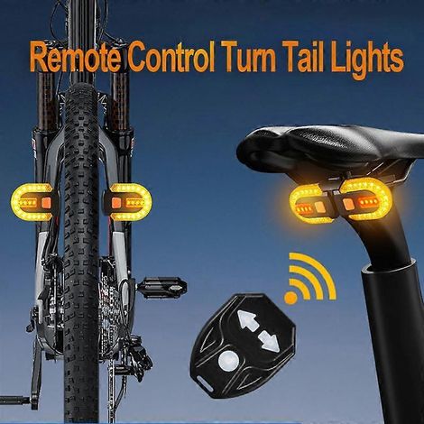 Clignotants de vélo, feu arrière télécommandé, LED rechargeable USB, lampe de vélo sans fil pour scooter ( ) (1/5)