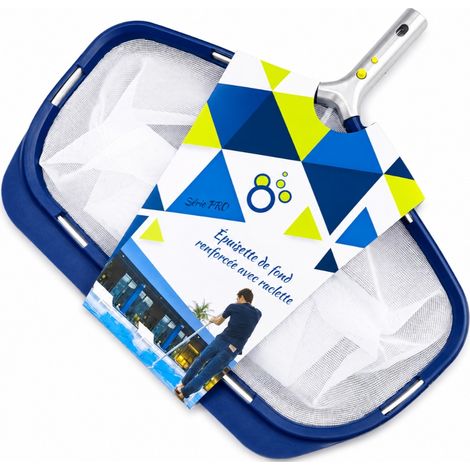 Épuisette de fond piscine OCEDIS Série PRO métal avec raclette et filet nylon micro-mesh