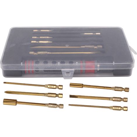 12-in-1 Schraubendreher-Set für RC-Drohnen und -Autos mit austauschbaren Bits und rotem Griff (1/5)