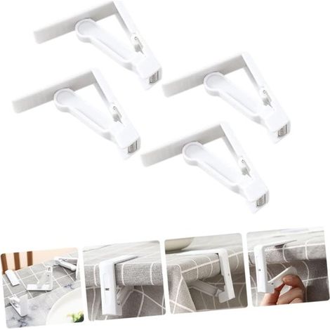 10 clip per tovaglia, clip per tovaglia in plastica trasparente per gonne da tavolo, clip a molla per tovaglia, morsetti a molla antiscivolo, elementi di fissaggio (1/5)