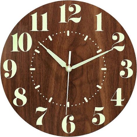Horloge murale phosphorescente, 30 cm, silencieuse, à piles, décoration lumineuse pour chambre à coucher (1/5)