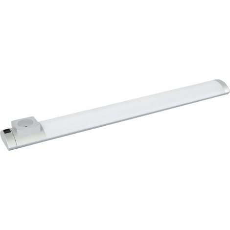 Réglette led cuisine 68 cm avec interrupteur et prise - argent