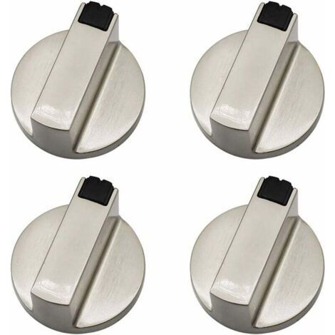 Bouton Cuisinière à Gaz - Lot de 4 Boutons de Commande en Métal 6 mm pour Four et Cuisinière