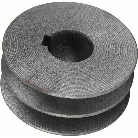 0 – Poulie double gorge métal 72mm – Pour moteurs de découpe d'acier – Fente de clé 8mm – Diamètre intérieur 24mm – Poids 523g (1/4)