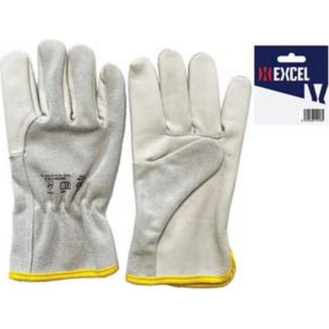 12PZ GUANTI DA LAVORO BOVINO PALMO FIORE DORSO CROSTA - tg.8