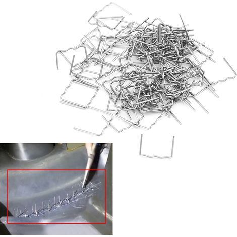 Lot de 100 clips de soudure prédécoupés en forme de « S » de 0,8 mm pour la réparation de pare-chocs de voiture, kit d'outils
