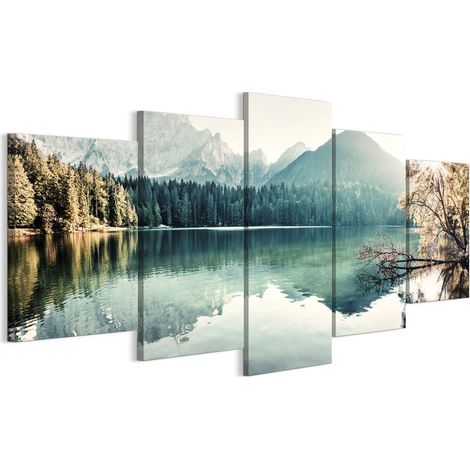 Quadro su tela italiana 100 x 50 cm pentattico - stile classico - natura Quadro su tela italiana 200 x 100 cm pentattico - stile classico - natura (1/5)