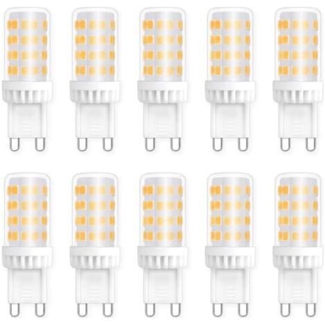 Ampoules LED G9 5W, Equivalente 40W 50W Halogène Lumière, 450LM, Blanc Neutre 4000K, AC 220V, Culot G9 Standard, économie d'énergie, pour Ceiling Lighting, Kitchen, Chambre, Salon, Pack de 10 (1/5)