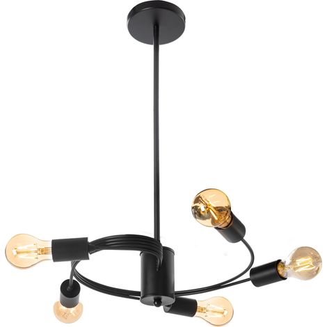 Pendant Lamp TOOLIGHT APP739-5CP Loft Black 5-light points E27 38x38x60cm (1/5)
