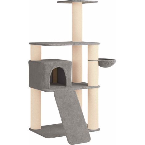 Árbol para gatos con postes de sisal Gris Claro 173 cm vidaXL