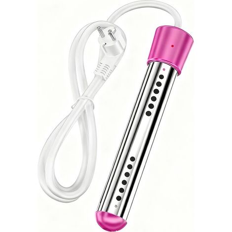 Chauffe-eau à immersion portable électrique submersible pour piscine/spa avec acier inoxydable 304 pour baignoire, seau, bassine (rose, 2000 W)