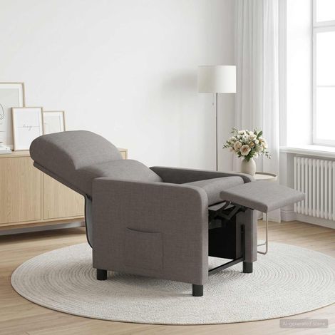 vidaXL Fauteuil inclinable Taupe Polyester (1/5)
