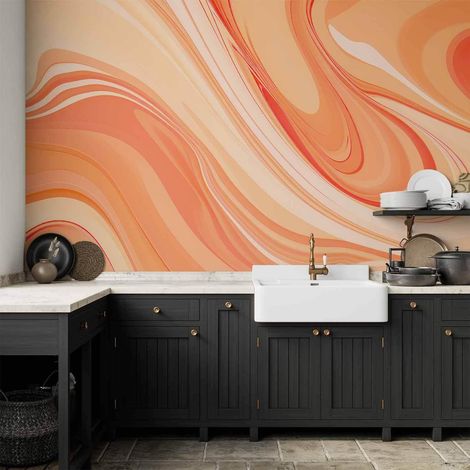 Tapete artgeist Peach Abstraction 150x105 cm selbstklebend wasserdicht