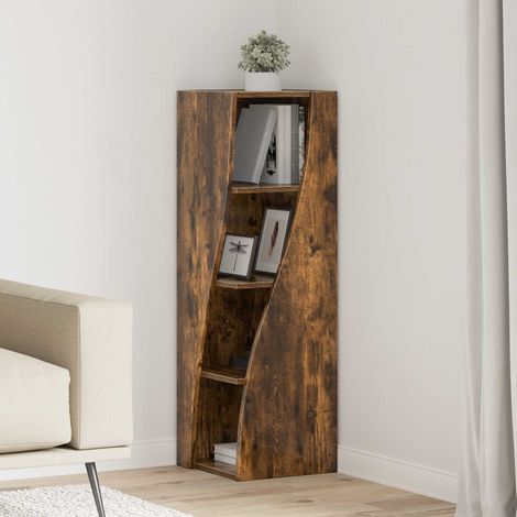vidaXL Meuble d'angle Chêne fumé 32x32x102cm Bois d'ingénierie (1/5)