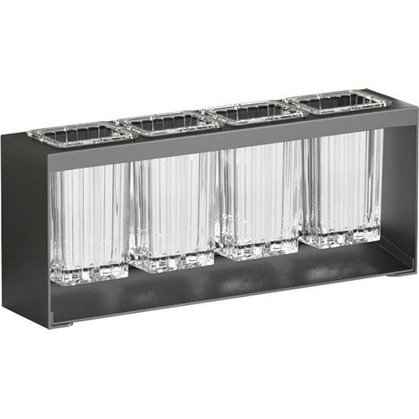 Boîte de rangement avec égouttoir, boîte de rangement pour vaisselle avec égouttoir, noir (1/4)