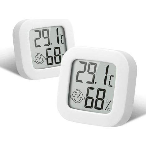 Thermomètre Hygrometre Intérieur, 2PCS Mini Thermomètre Hygromètre Digital à Haute Précision, Moniteur de Température et Humidimètre Indicateur du Niveau de Confort pour Maison, Bureau (1/5)
