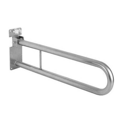 BARRA DI SOSTEGNO RIBALTABILE CON PORTACARTA IGIENICA Misura: cm. 85 Acciaio Inox