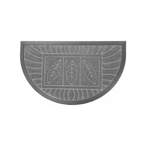 Tapis d'entrée demi-lune - 45 x 75 cm - Feuilles - Gris - Livraison gratuite (1/3)