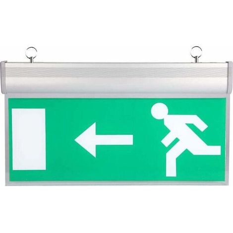 LED Emergency Exit Sign, Acrylic Safety Evacuation Indicator Light, High Brightness LED Light Source for Shopping Malls/Supermarkets/Hotels/Hospitals/Libraries, 110-220V (Left) (1/4)