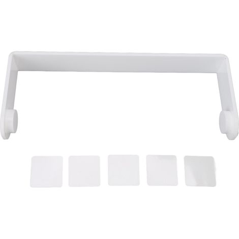 Porte-essuie-tout sous meuble adhésif en acrylique - Distributeur rouleaux cuisine/salle de bain - Blanc - 11.5 x 4.5 pouces (1/5)