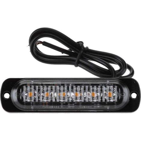 Lot de 2 feux de position latéraux 6 LED pour feux de position avant arrière universels pour camion, caravane, camping-car, camion, voiture, bus (jaune),11228mm (1/4)