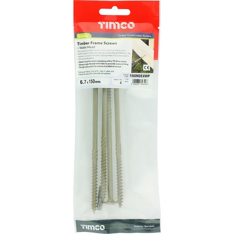 TIMCO Wafer Head Exterior Green Timber Screws - 6.7 x 150