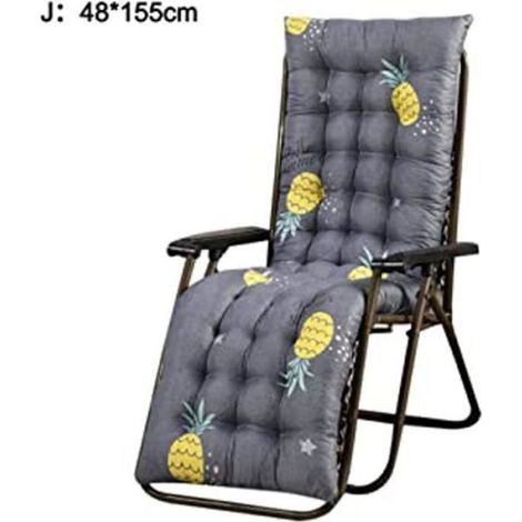 Coussin Chaise Longue - 48 x 155 cm - Pour Bain De Soleil Extérieur Jardin Patio - 1 Pièce (1/2)