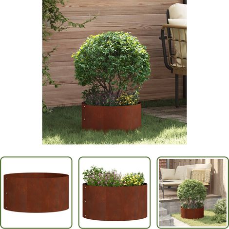 Anneau de pot - Anneau de jardinière 5 pcs Marron 40 x 40 x 20 cm Acier patiné (1/5)