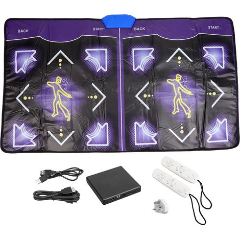 Tapis de danse yoga avec interface HDMI, musique intégrée, double jeu, compatible carte mémoire, prise UK 100‑240V (1/5)