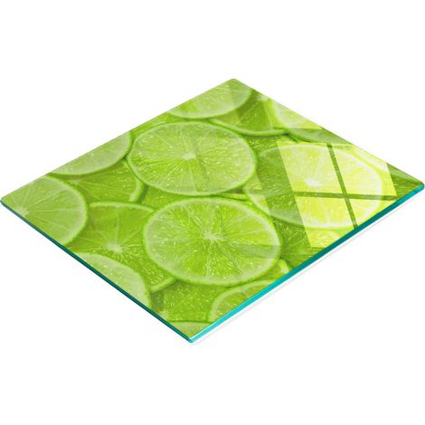 Tabla de cocina decorativa de vidrio templado para cortar lima, 60x52 cm (1/5)