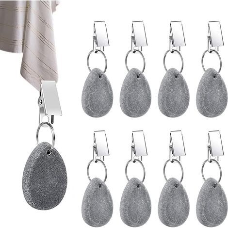 Set mit 8 grauen Marmor-Tischdeckenklammern mit Metallclips, ideal zum Dekorieren von Tischdecken, für Familienessen und Picknicks im Freien (1/5)