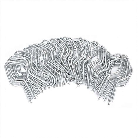 Packung mit 100 verzinkten Stahlzaunclips, Güteklasse A, geeignet für Zaunpfosten, T-Pfosten, Drahtzäune und Schnellverschlüsse für Maschendrahtzäune. (1/5)