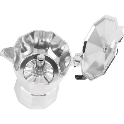 Cafetière Moka 300 ml (10 oz) en alliage d'aluminium, 6 tasses, portable, pour la maison et le café en extérieur (1/5)