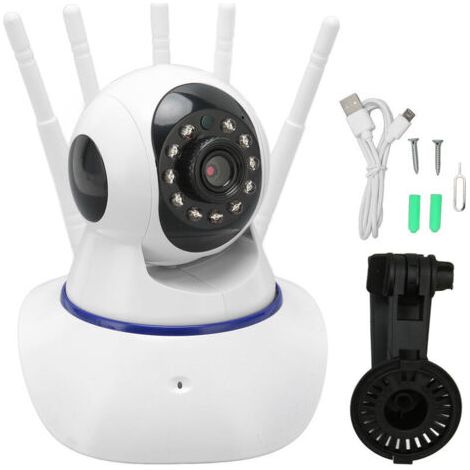Caméra sans fil Wifi, conversation bidirectionnelle, Vision nocturne haute définition, pour intérieur et extérieur, prise américaine, large tension (1/4)