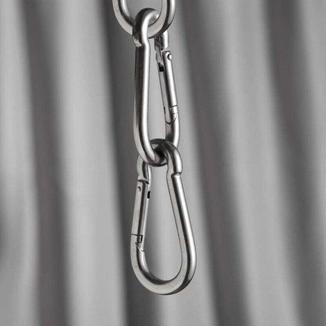 Pack of 10 keyring carabiners, 80 mm x φ8 mm, maximum load: 250 kg (1/4)