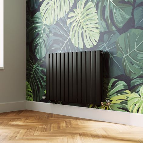 ELEGANT Modern Flat Panel Central Heating Radiator Black Horizontal Double Panel Rads 600 x 884mm