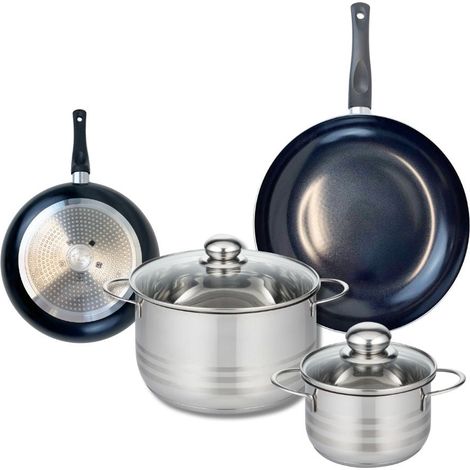 Ensemble de 2 Poêles de cuisson 20 et 28 cm et 2 faitouts 16 et 24 cm Elo Prima Brillant (1/5)