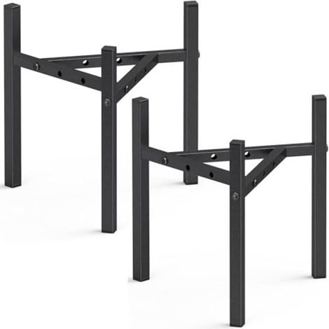 Support pour plantes d'intérieur, support réglable en 2 parties, support d'angle en métal (support seul) - Noir (1/5)