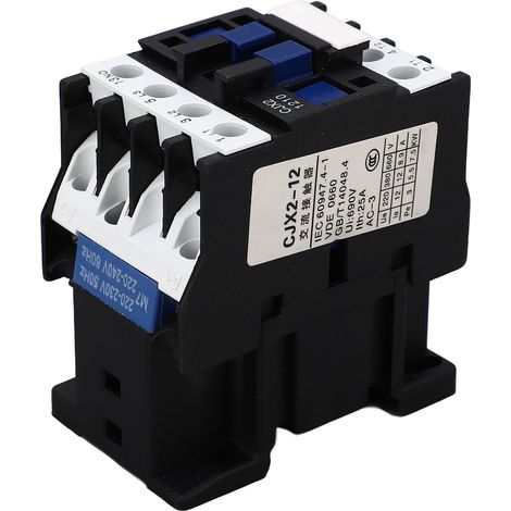 Contacteur CA 220 V triphasé 1 NO 12 A, montage sur rail, contacts argentés, contrôleur de moteur basse tension (1/5)